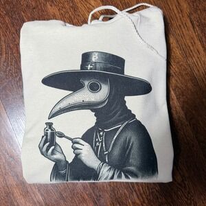 Plague Doctor Graphic‎ Hoodie Unisex XL Alt Steampunk Pullover Sweatshirt